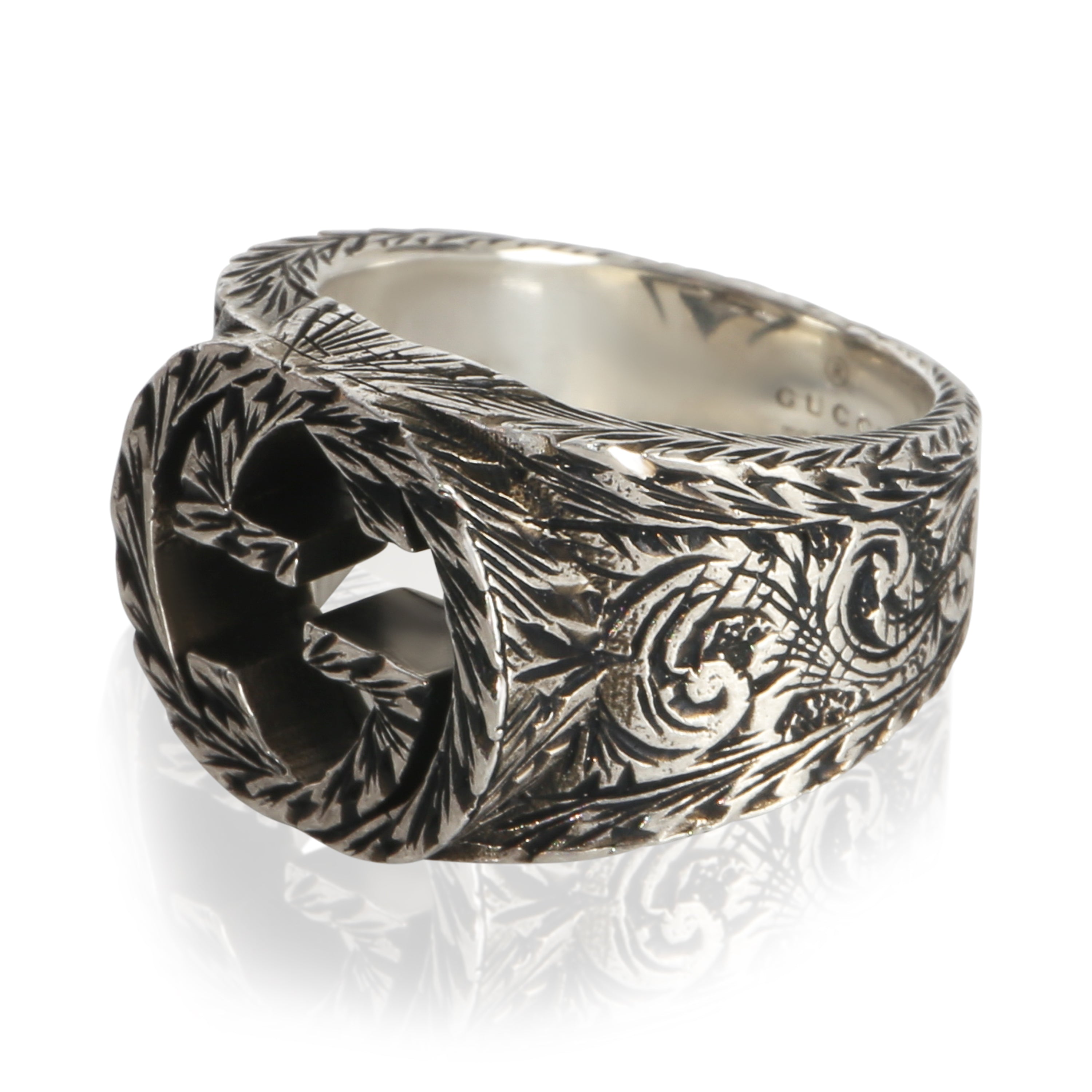 Gucci Sterling Silver  Interlocking G Paisley Ring
