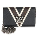 Louis Vuitton Black White V Monogram Canvas Twist Wallet on Chain