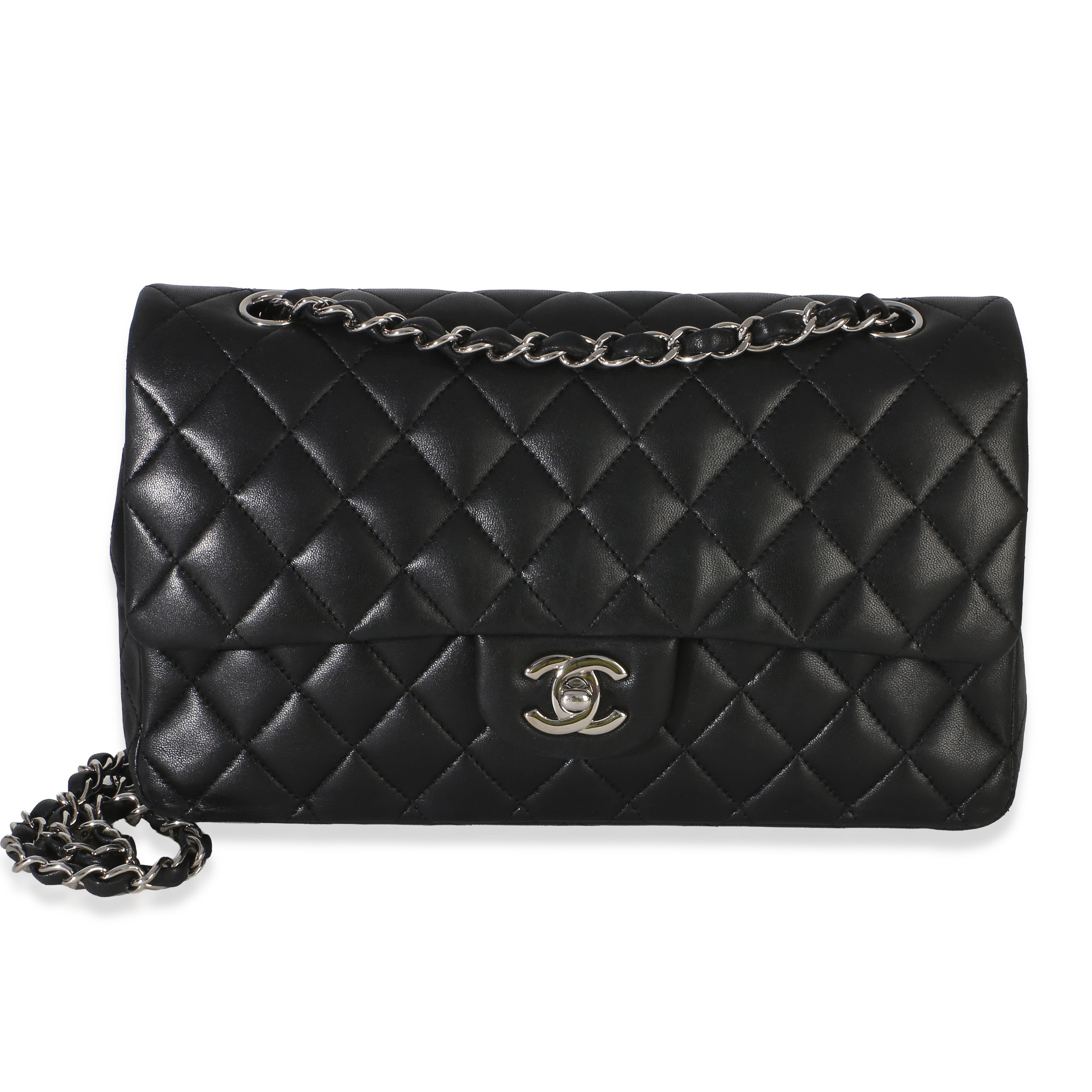 Chanel Black Quilted Lambskin Medium Classic Double Flap Bag