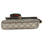 Gucci GG Supreme Monogram Textured Dollar Calfskin Web Mini Ophidia Envelope Bag