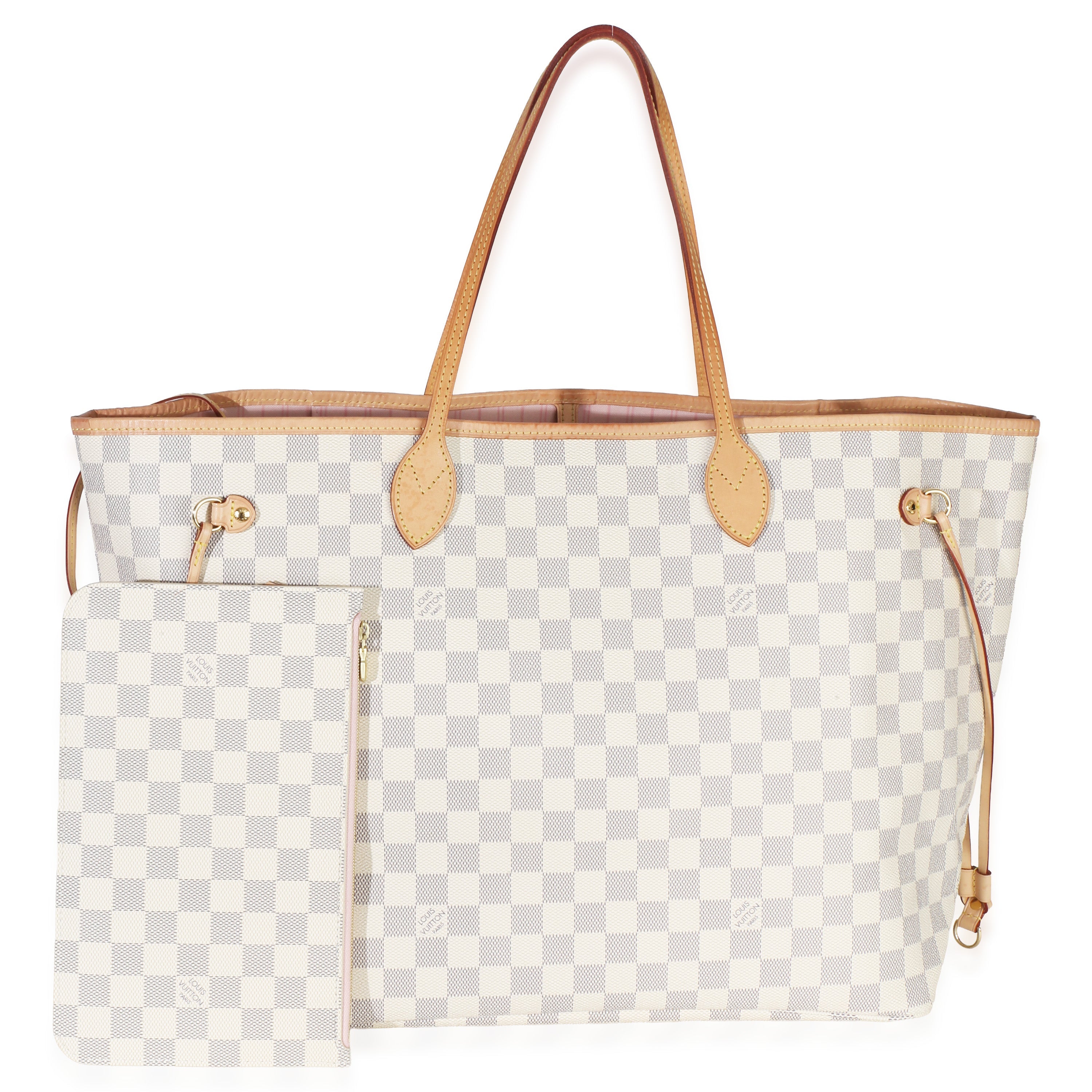 Louis Vuitton Rose Ballerine Damier Azur Canvas Neverfull GM