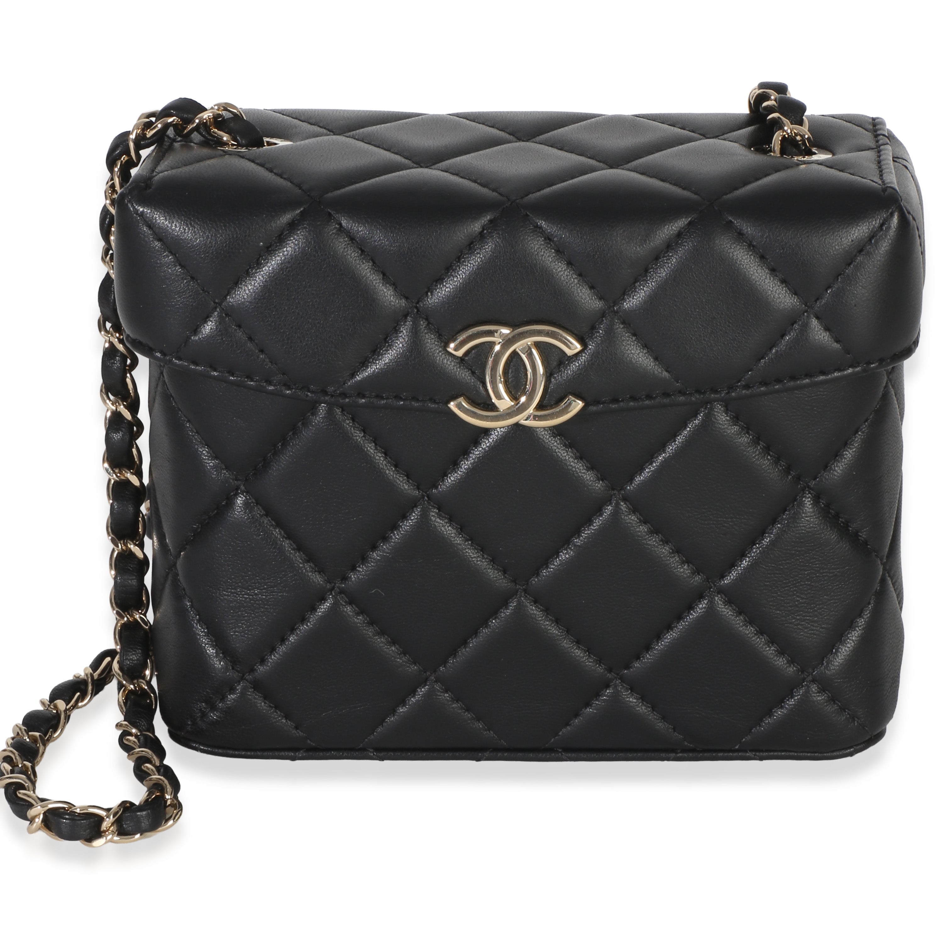 Chanel Black Quilted Lambskin Small Secret Box Bag