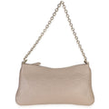 Gucci Taupe Grained Calfskin GG Emblem Embossed Medium Chain Shoulder Bag