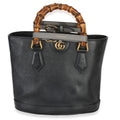 Gucci Black Calfskin Diana Small Convertible Bamboo Bucket Bag