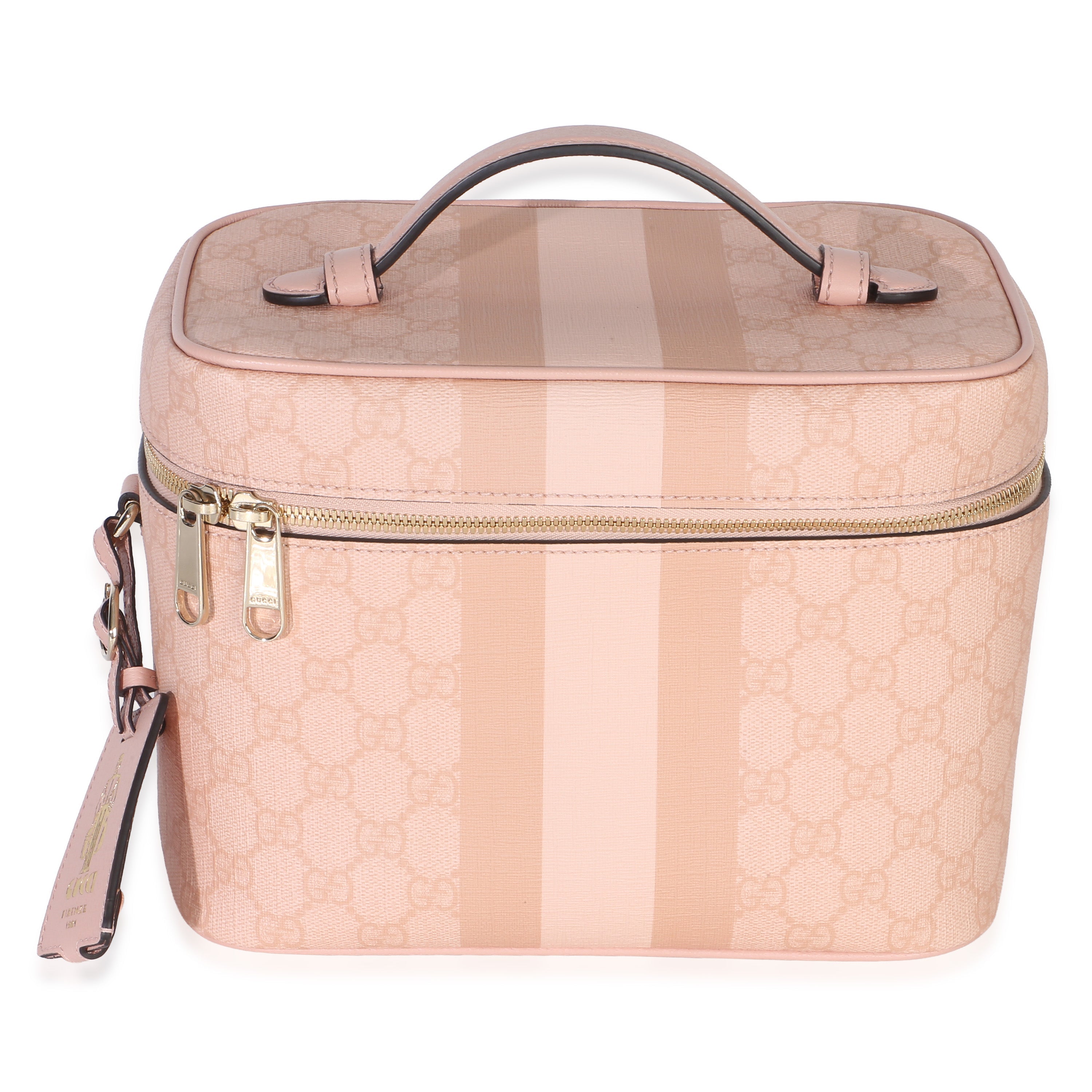 Gucci Light Pink GG Supreme Monogram Dollar Calfskin Medium Savoy Vanity Case