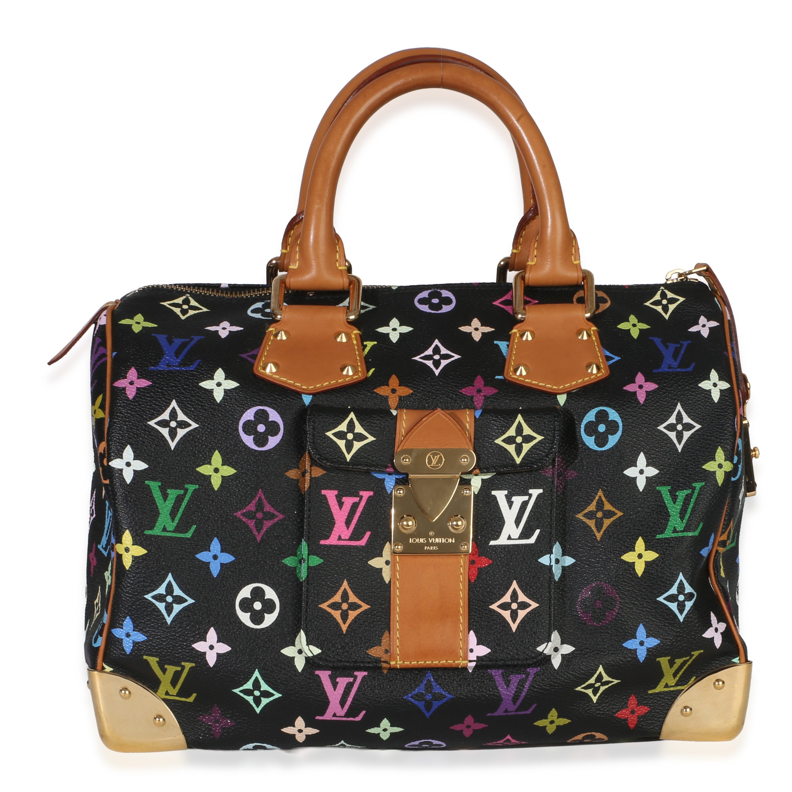 Louis Vuitton Black Multicolor Monogram Canvas Speedy 30