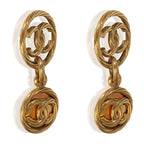 Chanel Gold-Plated  1993 CC Drop Earrings
