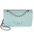 Chanel Mint Quilted Caviar Medium Classic Double Flap Handbag