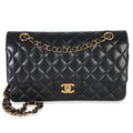 Chanel Black Quilted Lambskin Medium Classic Double Flap Bag
