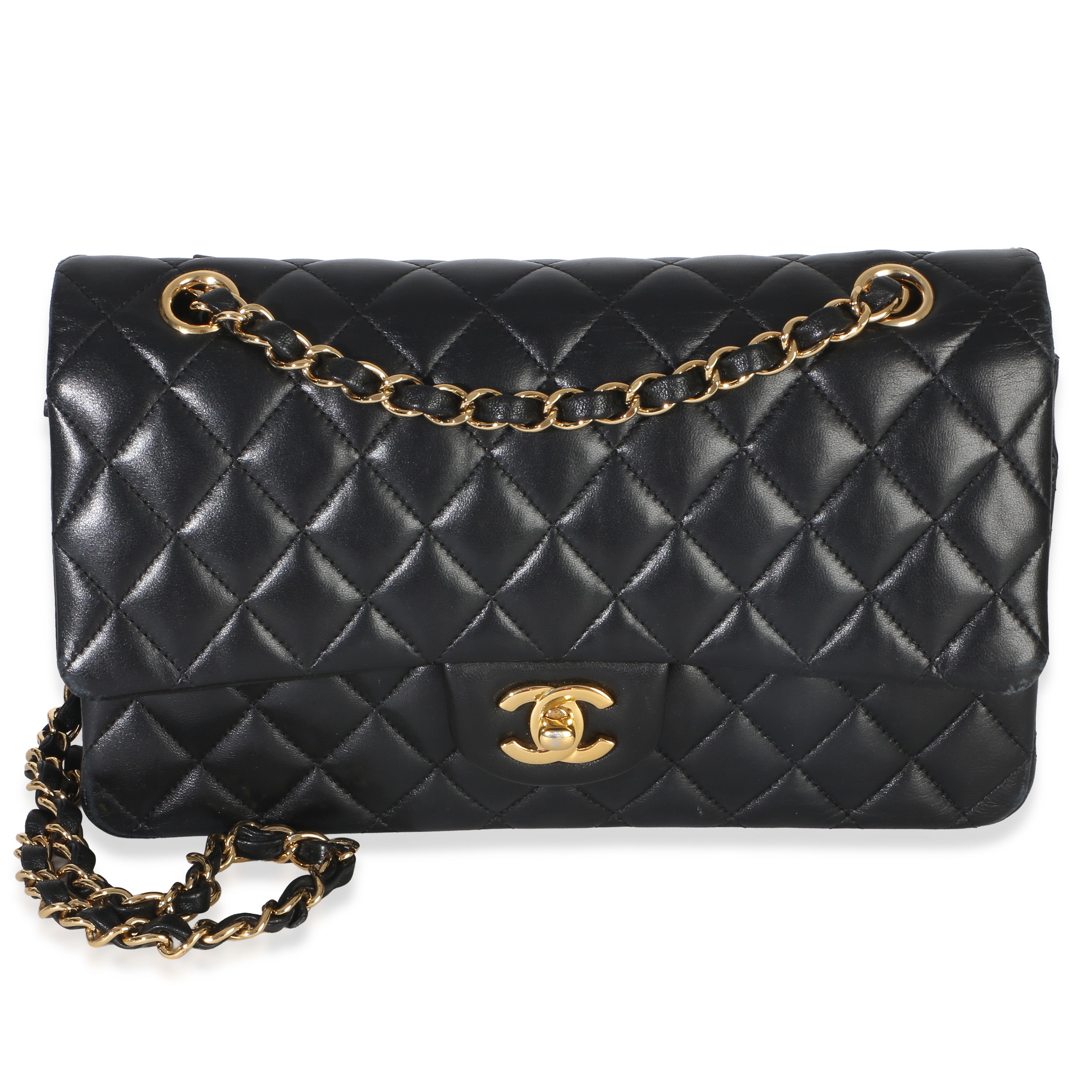 Chanel Black Quilted Lambskin Medium Classic Double Flap Bag