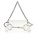 Gucci White Nappa Vertical Matelasse Small Horsebit Chain Shoulder Bag