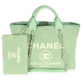 Chanel Green Mixed Fibers Small Deauville Tote