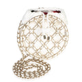 Chanel White Lambskin Drawstring Round Chain Frame Bag