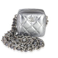 Chanel Metallic Quilted Lambskin Coco Punk Clutch With Chain