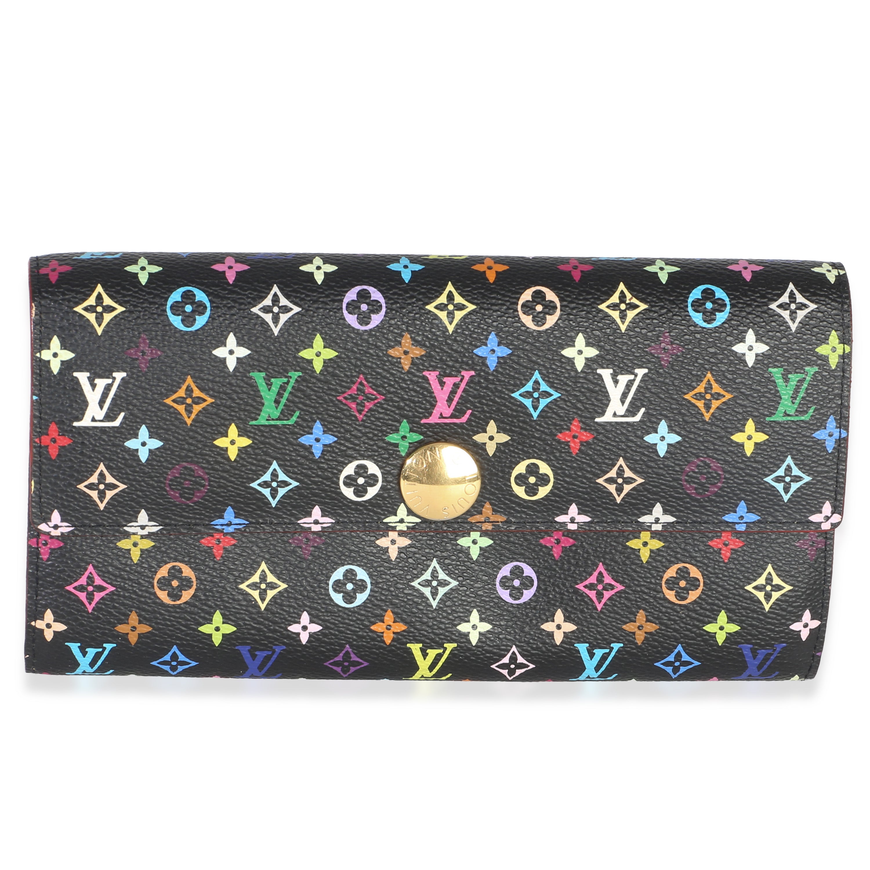Louis Vuitton Black Monogram Canvas Multicolor Sarah Wallet