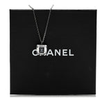 Chanel Resin Strass Geometric Square CC Necklace Black