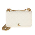 Chanel White Quilted Calfskin Pearl CC Wallet On Chain