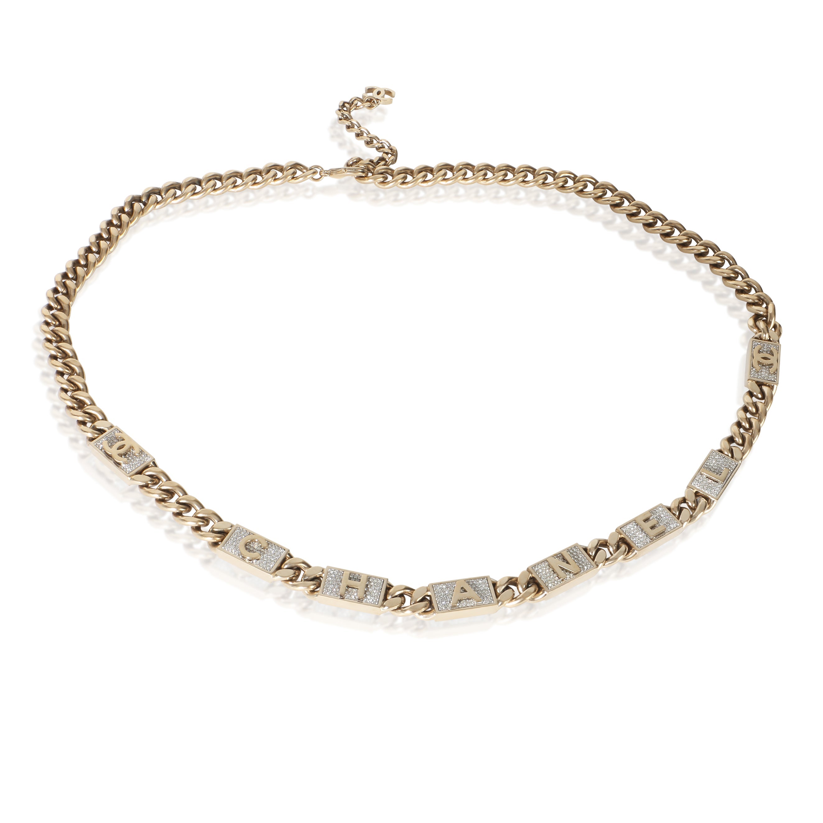 Chanel Gold-Plated  2021 Strass Logo Belt