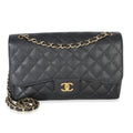 Chanel Black Quilted Caviar Jumbo Double Flap Bag