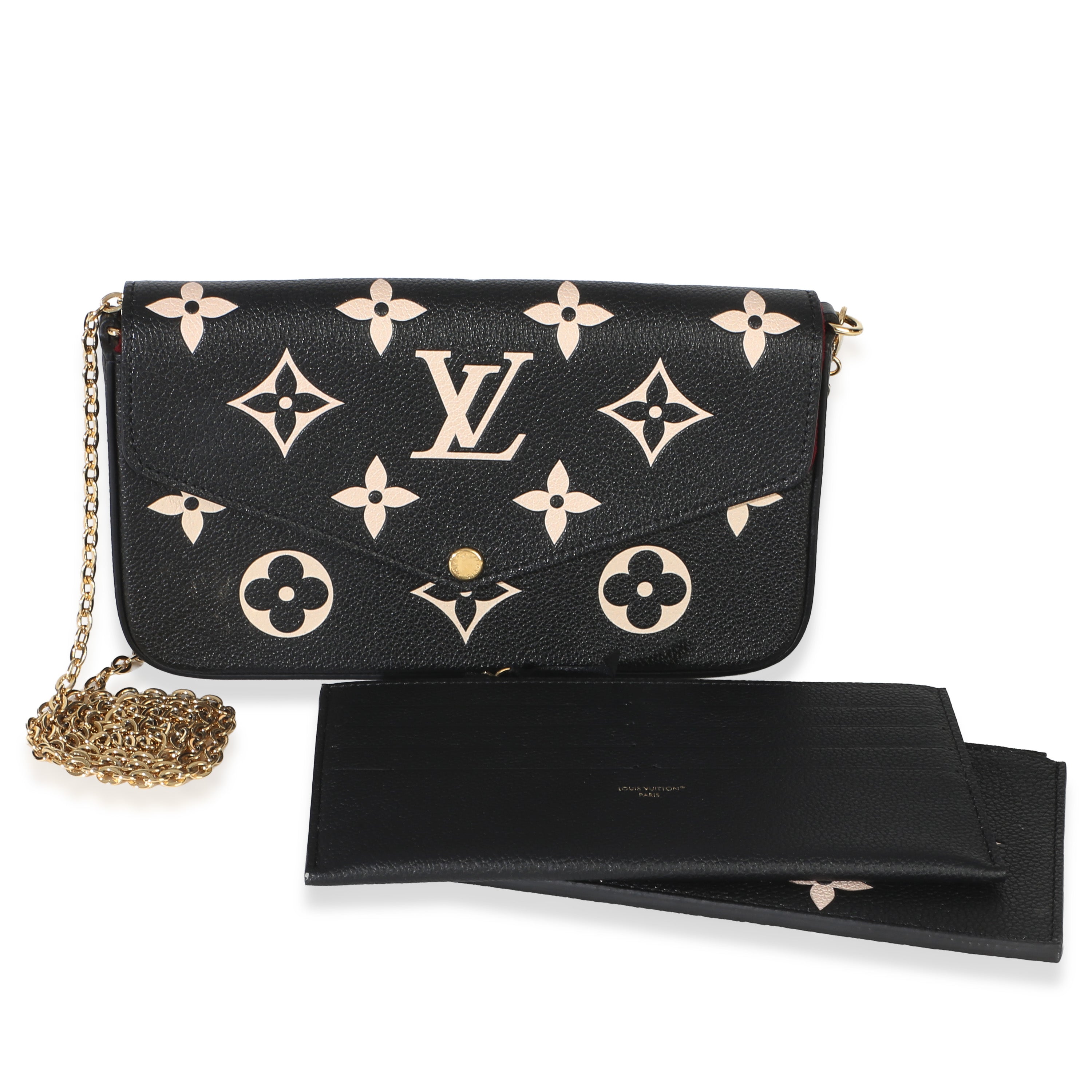 Louis Vuitton Black Beige Monogram Empreinte Giant Felicie Pochette