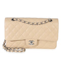Chanel Beige Quilted Caviar Medium Double Flap Bag