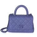 Chanel Purple Quilted Caviar Incognito Mini Coco Top Handle Flap Bag