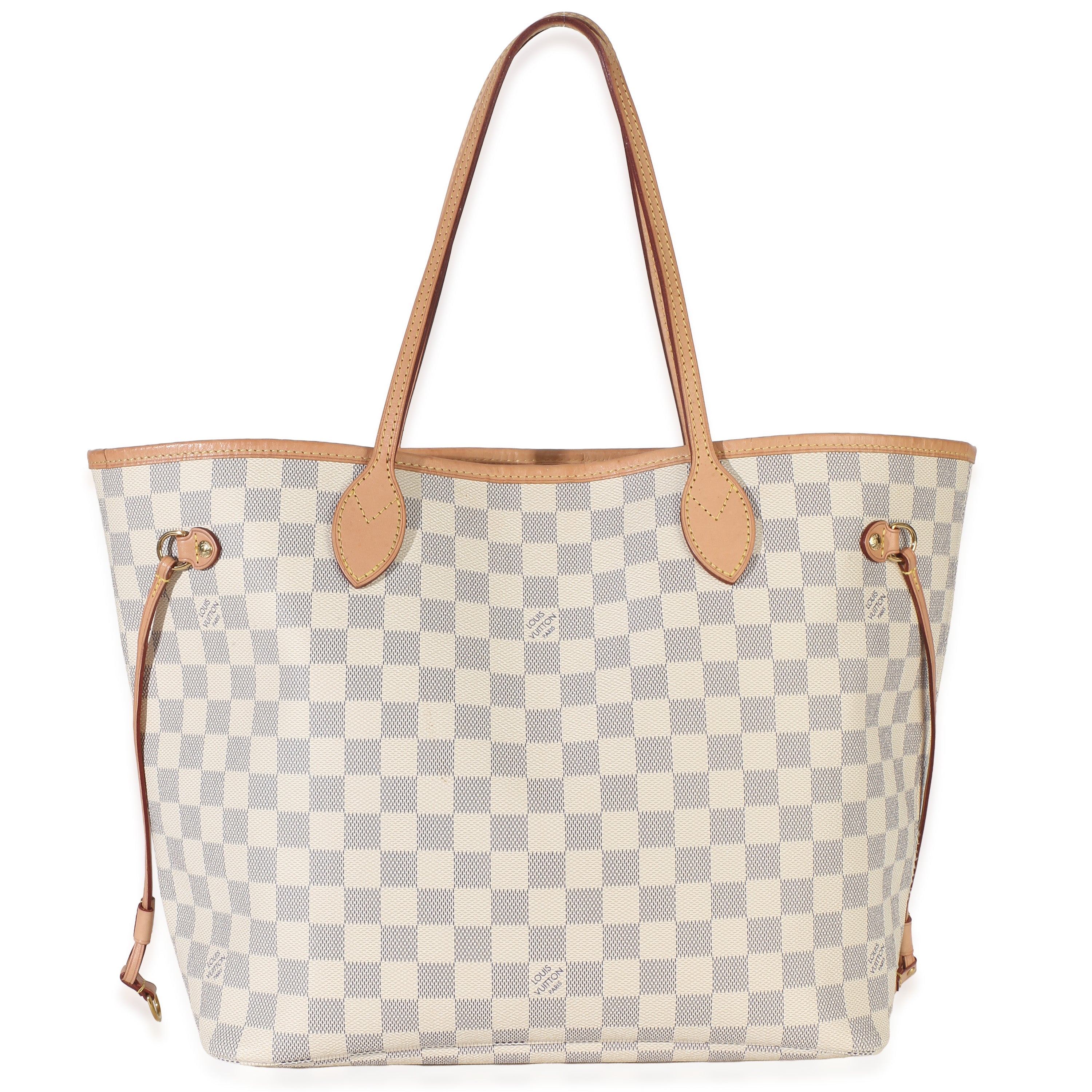 Louis Vuitton Rose Ballerine Damier Azur Canvas Neverfull MM