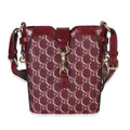 Gucci Red Multicolor GG Monogram Grained Calfskin Mini Shadow Bucket Bag