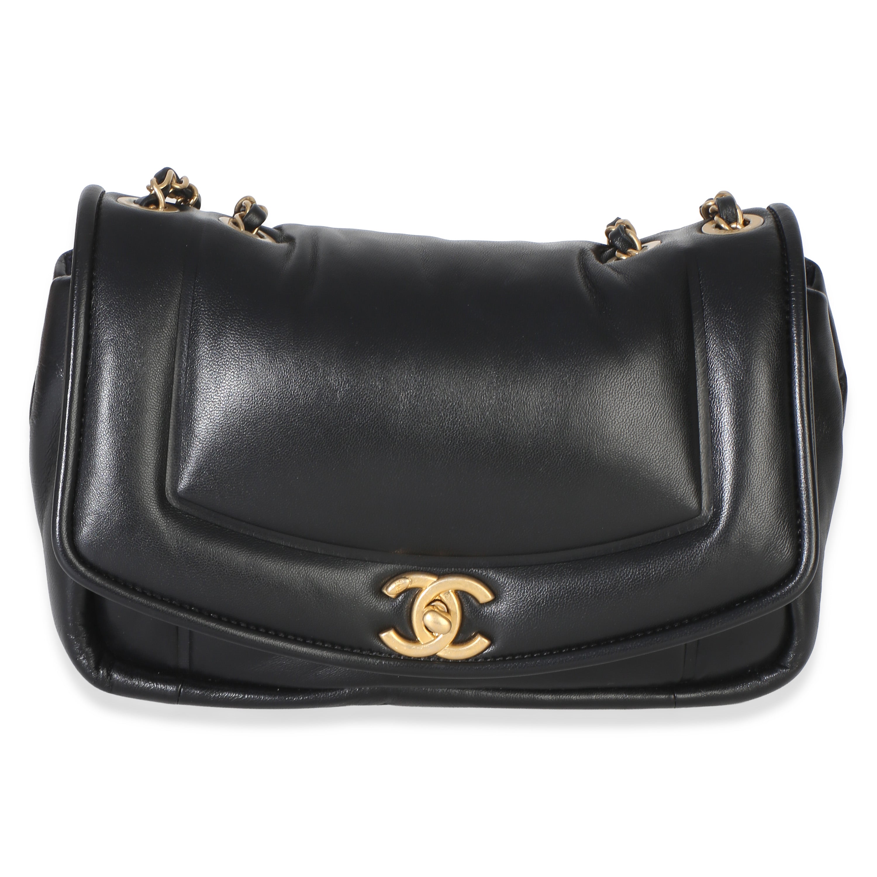 Chanel Black Lambskin Medium Simply Flap Bag