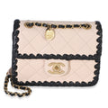 Chanel Black Beige Braided Calfskin Mini My Own Frame Flap Bag