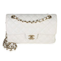 Chanel White Quilted Caviar Small Classic Double Flap Bag