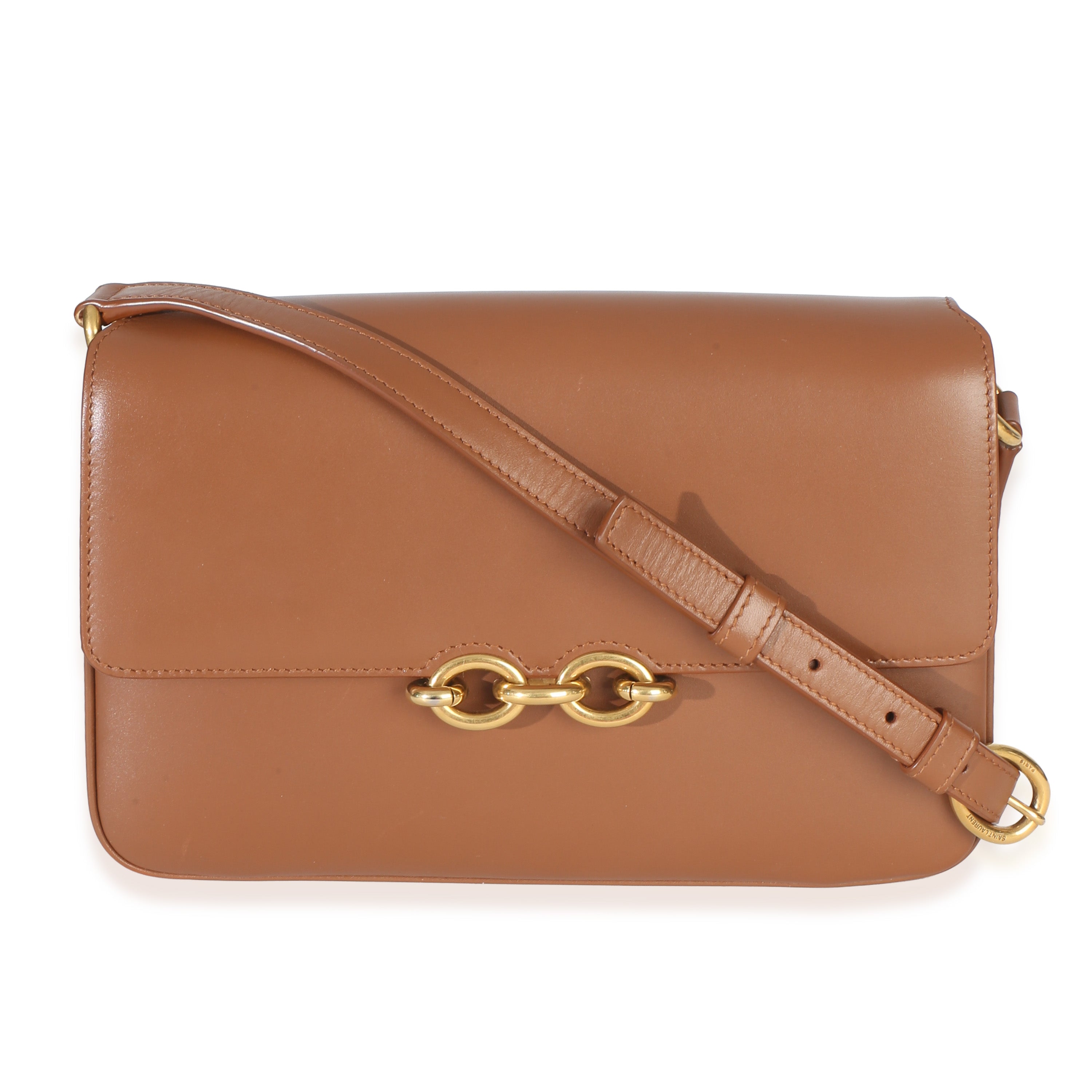 Saint Laurent Brown Smooth Calfskin Le Maillon Satchel