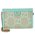 Gucci Light Green Monogram Jumbo GG Small Ophidia Chain Shoulder Bag