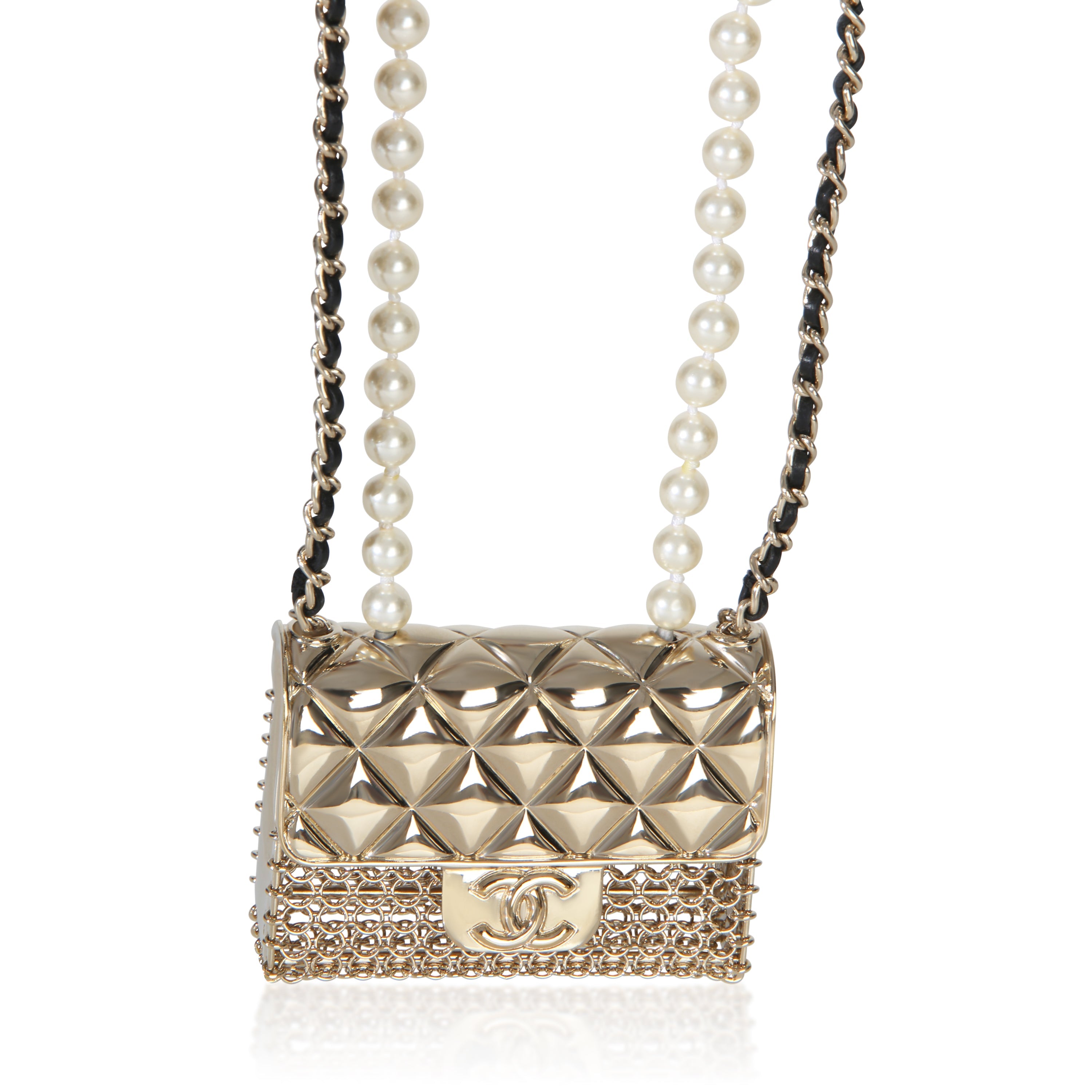 Chanel Gold-Plated  2022 Runway Flap Bag Necklace