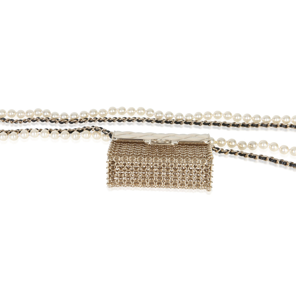Chanel Gold-Plated  2022 Runway Flap Bag Necklace