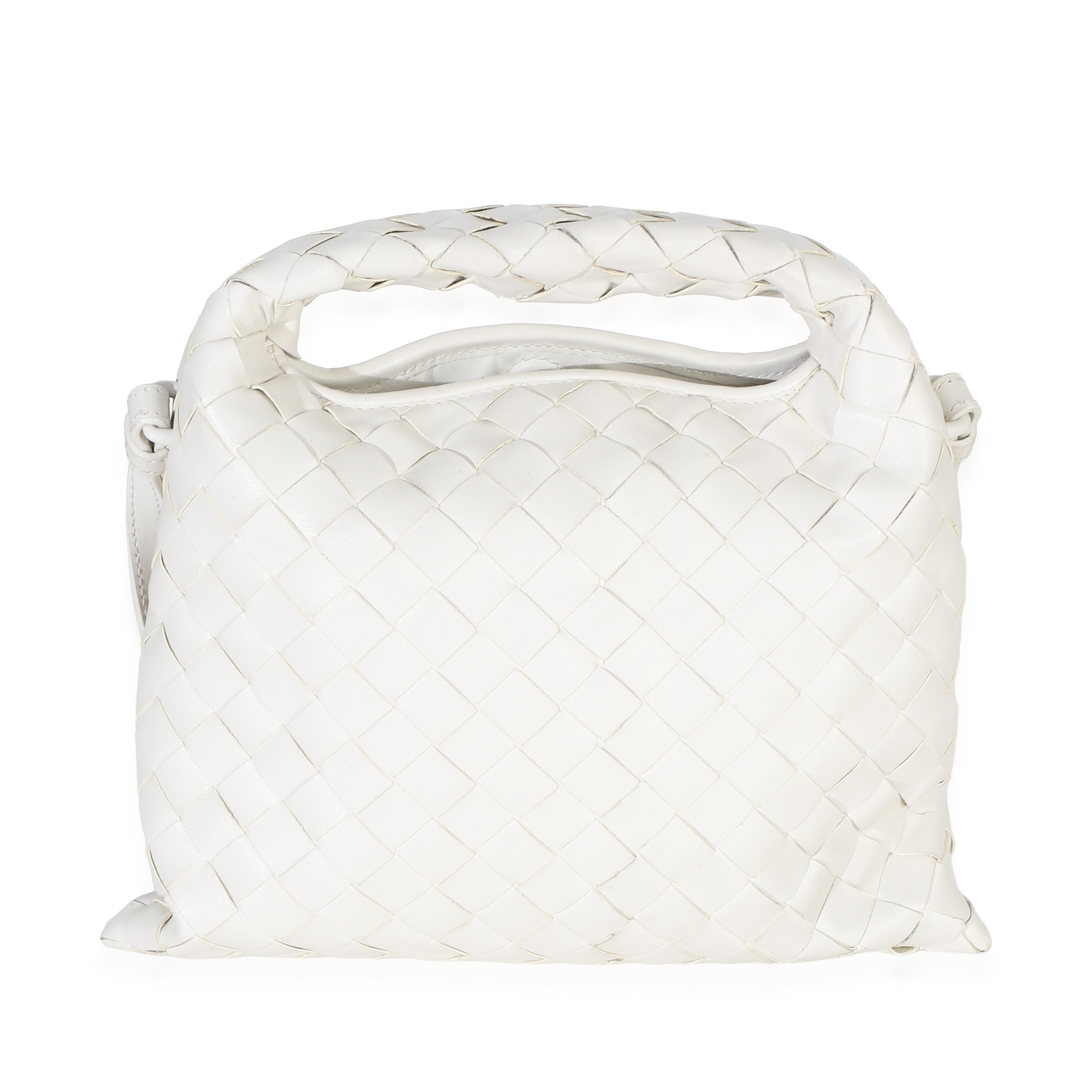 White Nappa Intrecciato Mini Hop Hobo