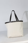 Beige Brown Canvas Mix Nappa Intrecciato Medium Flip Flap Tote