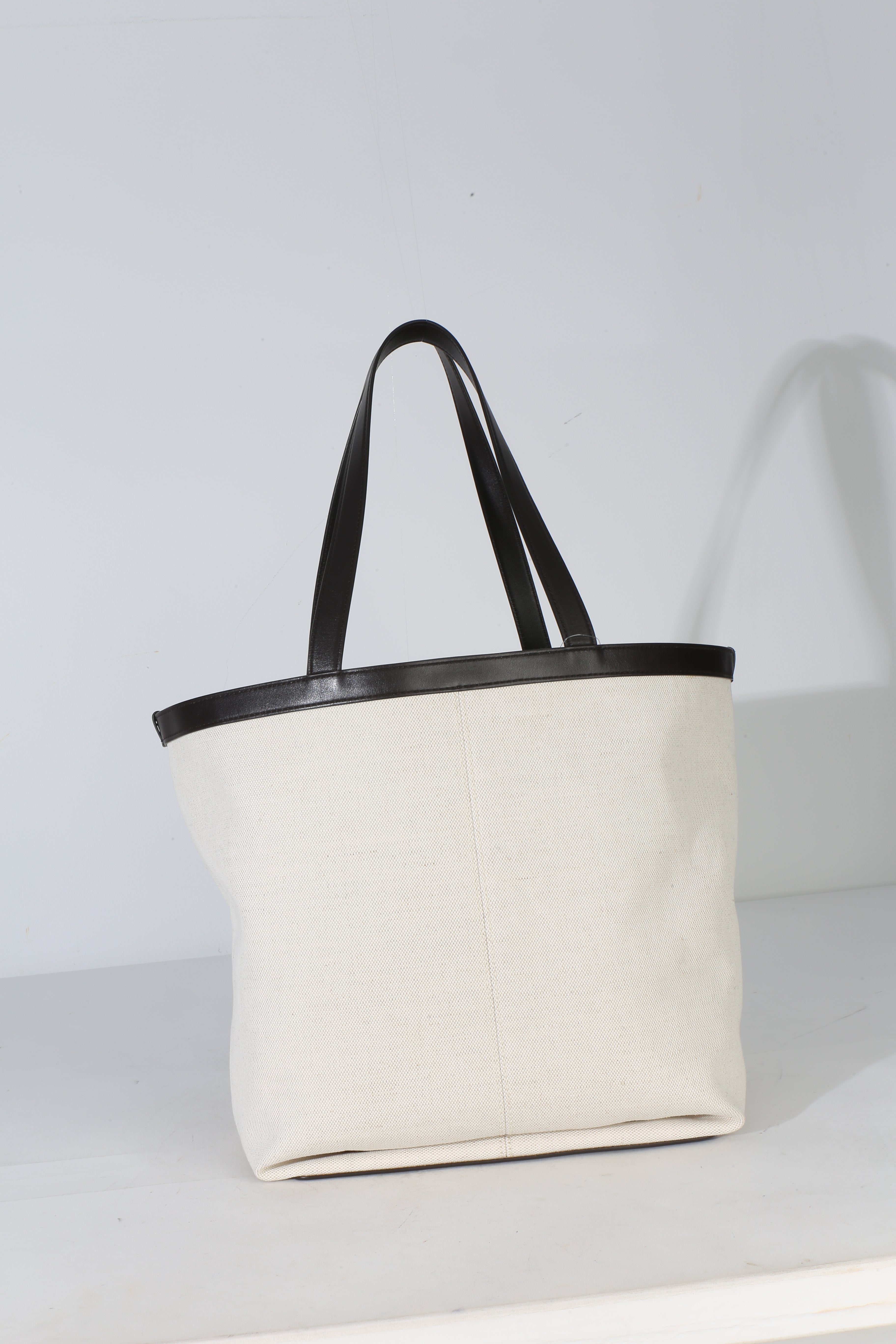 Beige Brown Canvas Mix Nappa Intrecciato Medium Flip Flap Tote