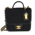 Chanel Black Tweed Patent School Memory Mini Top Handle Flap Bag