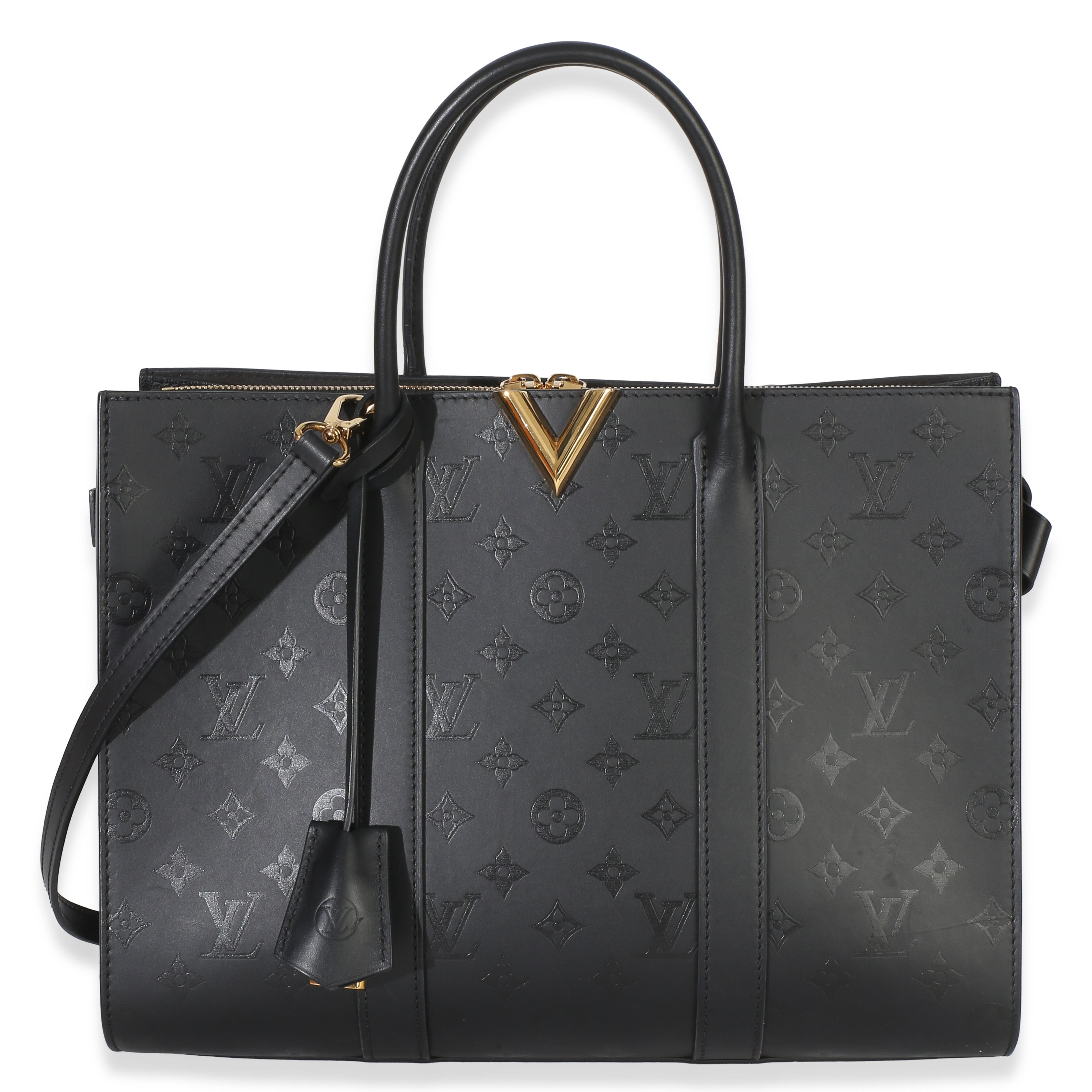 Louis Vuitton Black Monogram Cuir Plume Very Tote GM
