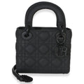 Christian Dior Black Ultra Matte Supple Cannage Calfskin Mini Lady Dior