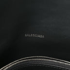 Balenciaga Metallic Crushed Calfskin Large Crush Chain Bag Steel Grey
