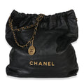 Chanel Black Quilted Crumpled Calfskin Large Chanel 22 Hobo