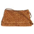 Amber Intrecciato Suede Giorno Shoulder Bag