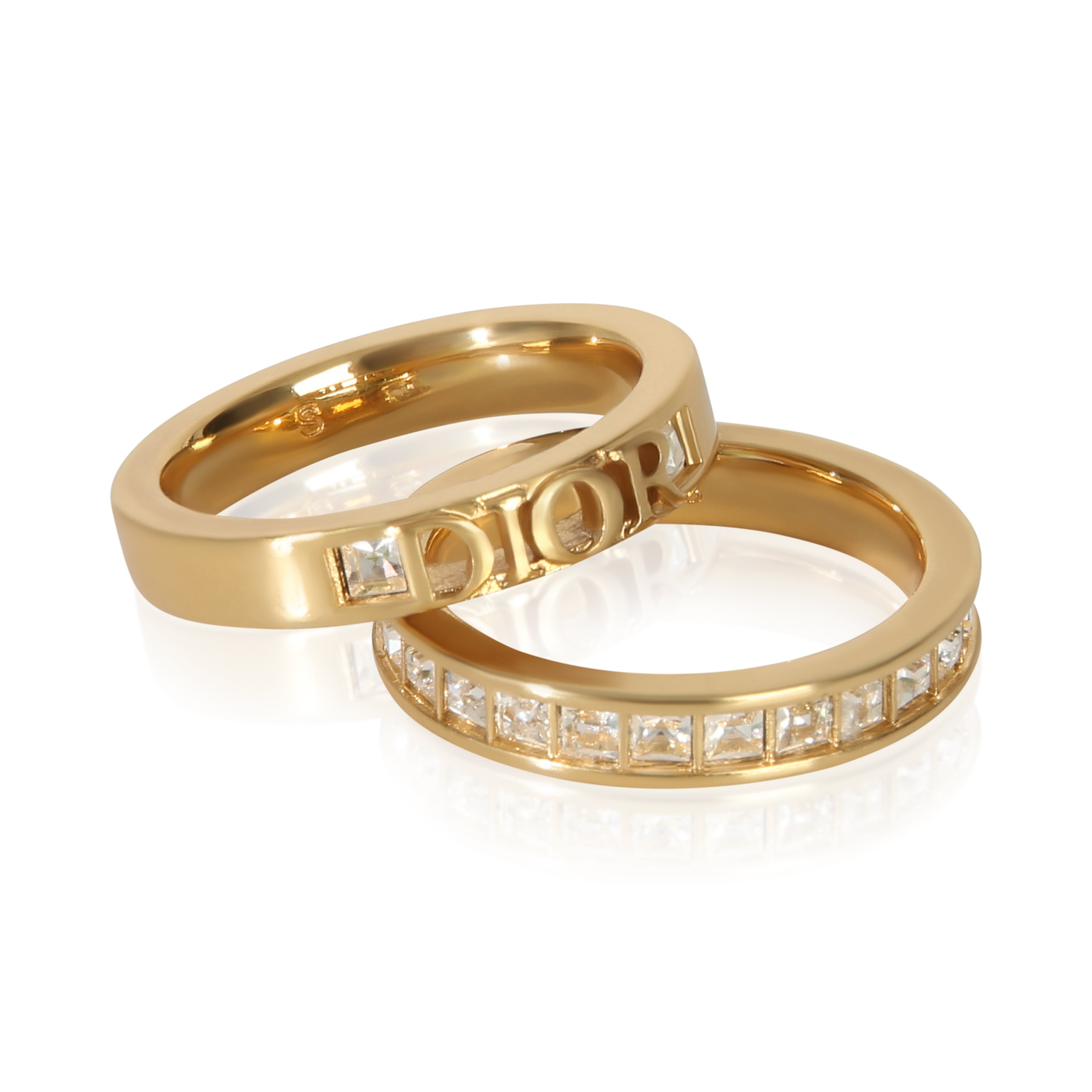 Christian Dior Gold-Plated Crystal Dio(r)evolution Ring Set