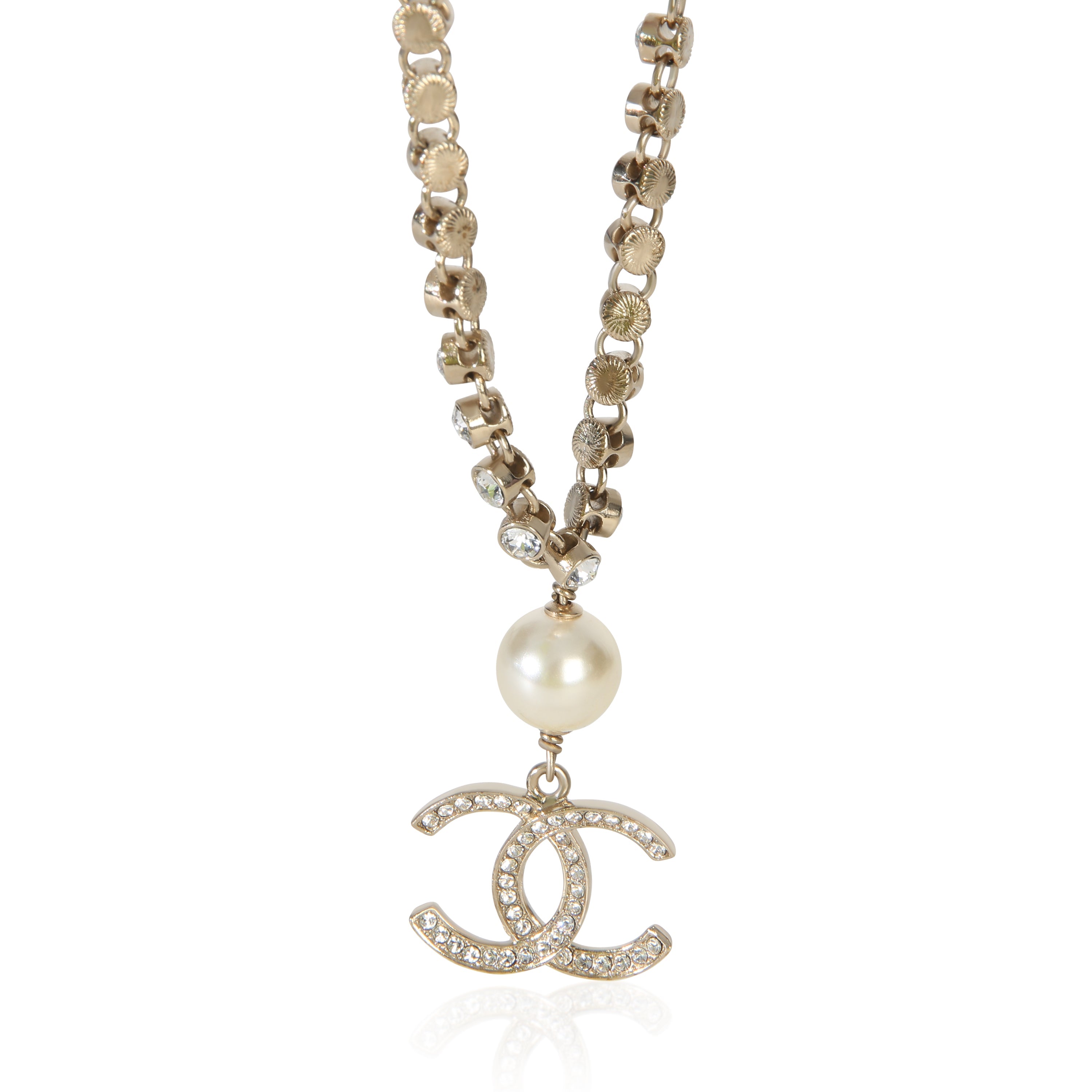 Chanel Gold-Plated  2021 Strass & Faux Pearl Necklace