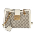Gucci White GG Supreme Canvas Small Padlock Tote