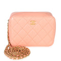 Chanel Coral Quilted Lambskin Pearl Crush Camera Vanity Case