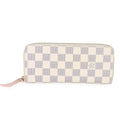 Louis Vuitton Rose Ballerine Damier Azur Canvas Clemence Wallet