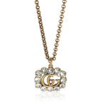 Gucci Gold-Plated  Crystal Double G Pendant